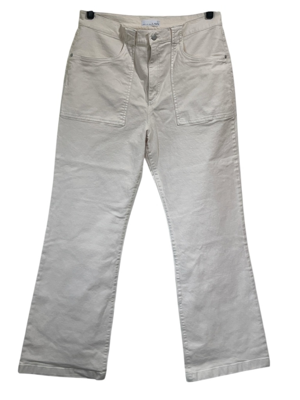 LOFT Off-White High-Rise Wide Leg Jeans the Relaxed Flare